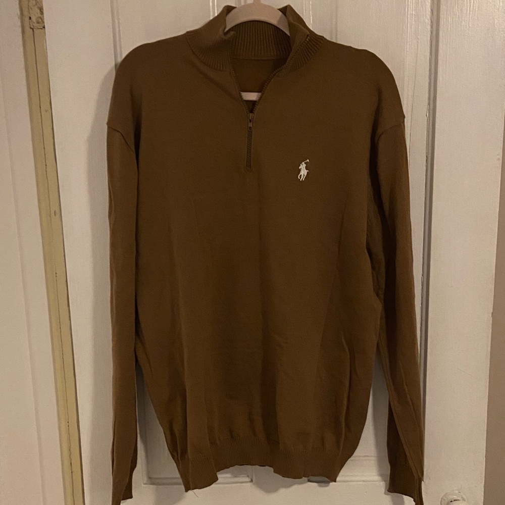 Polo by Ralph Lauren Light Brown Half-Zip Sweater for Men